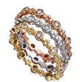 Mystic Light Diamond and Round Gold Bands Trio