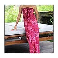 Cotton batik sarong, 'Maroon Breeze' (Indonesia)