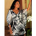 Silk batik caftan, 'Palm Shadow' (Indonesia)