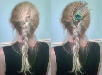 Peacock feather hair extension gift for the woman who has everything